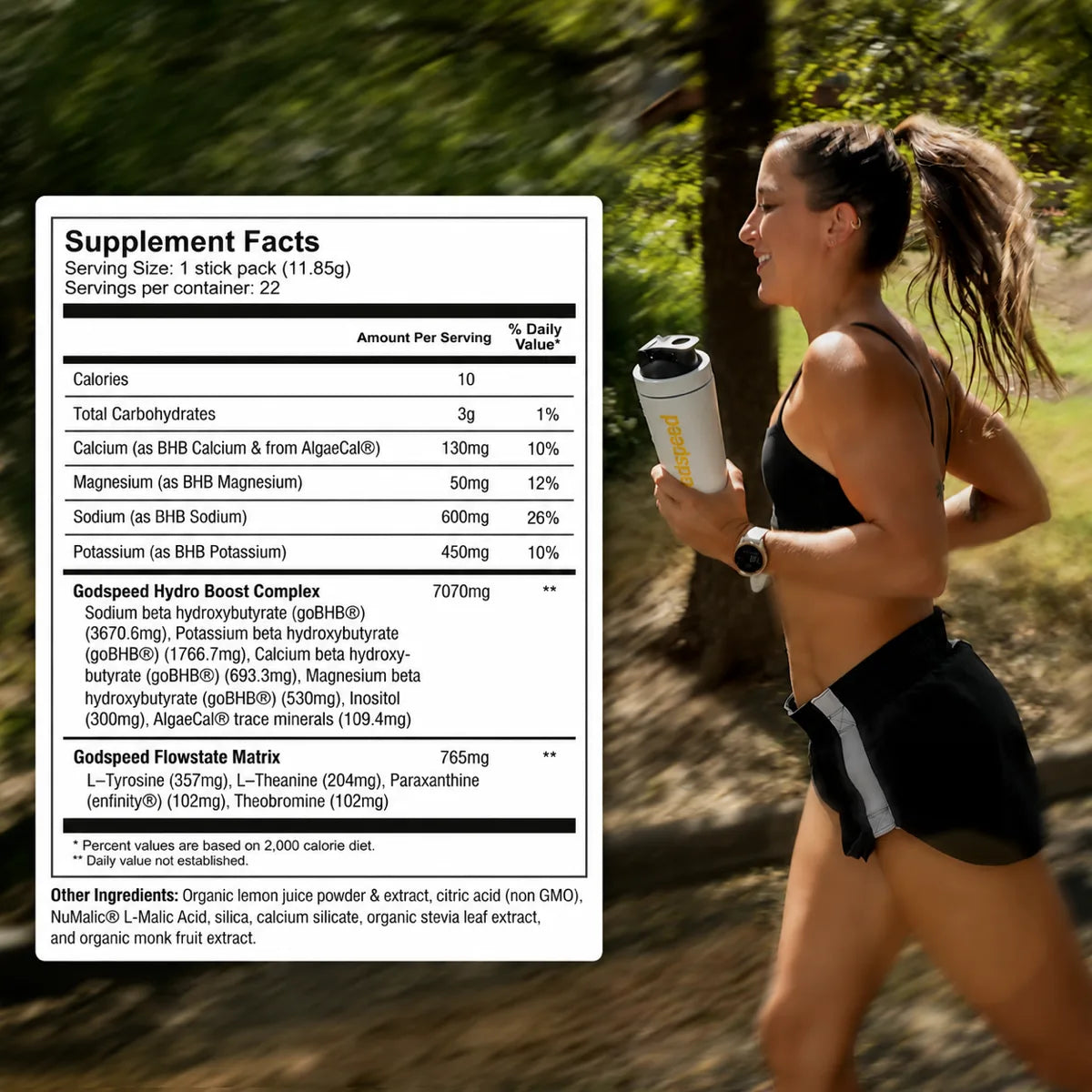 Godspeed Lemon supplement facts panel